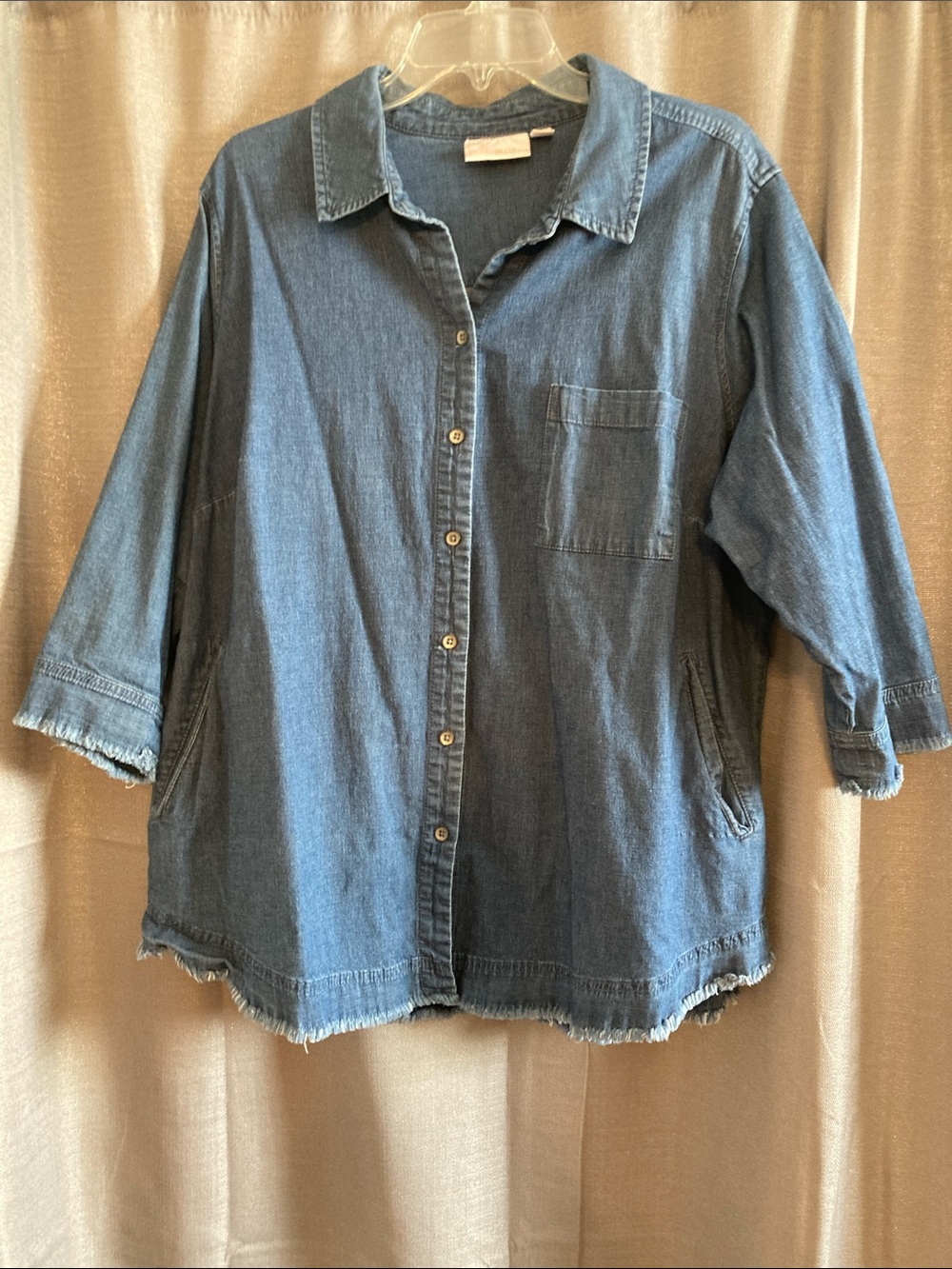 Belle by Kim Gravel Denim Blue Jean  jacket shacket